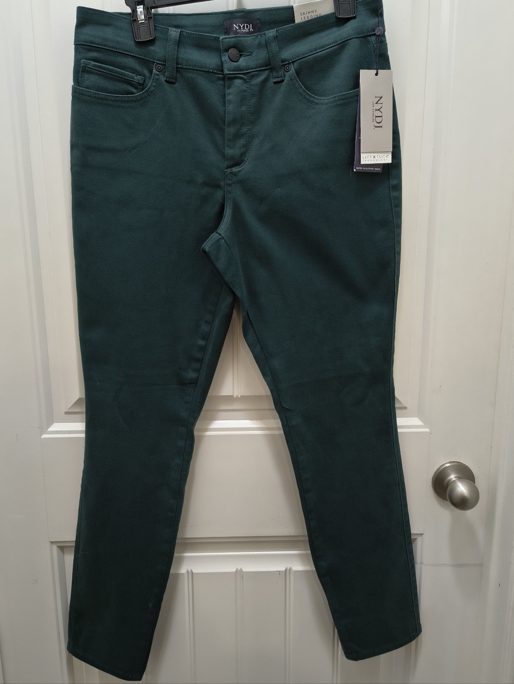 NYDJ Ami Skinny Jeans Lift x Tuck Technology Super Sculpting Denim Green Sz8 NWT